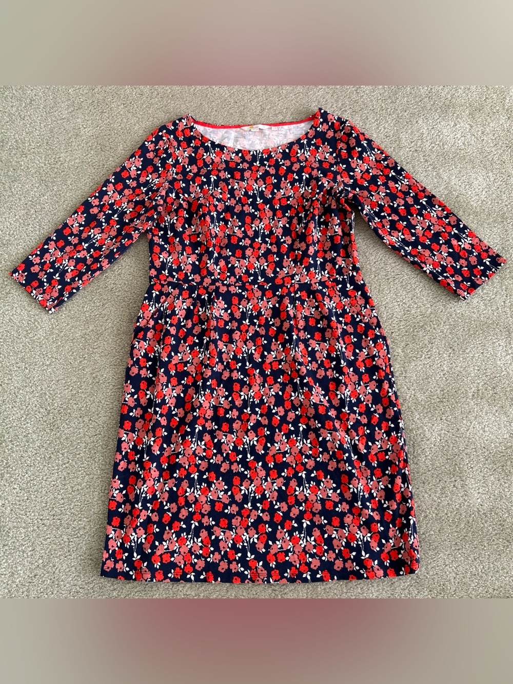 Boden Navy Penny Floral Dress size 10P